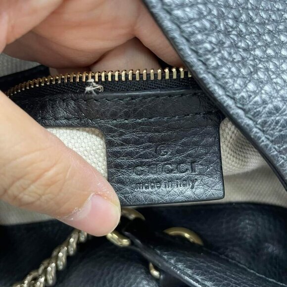 100% Authentic Gucci GG Soho on Chain Shoulder Bag - Picture 13 of 14